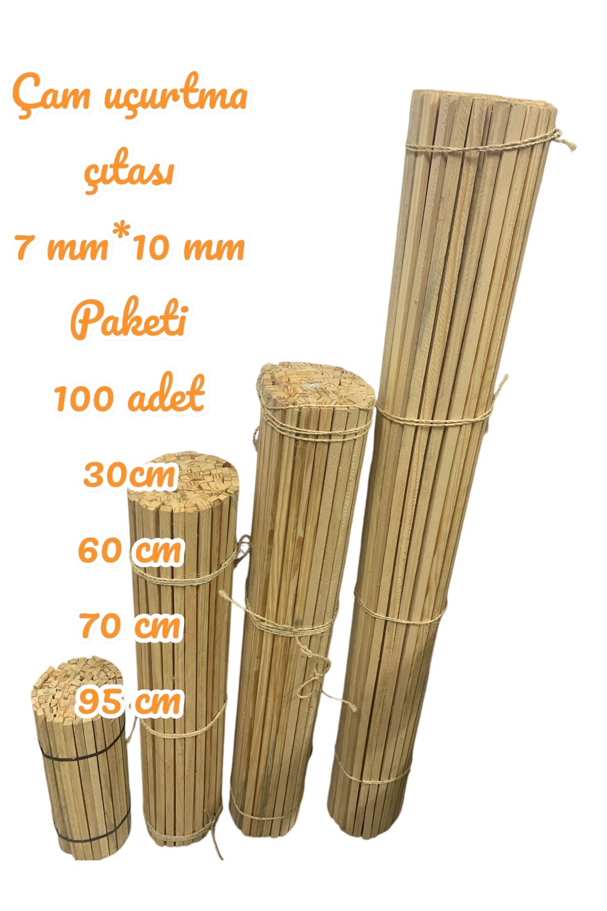 uçurtma çıtası dayanıklı hafif çam 60 cm boy 7*10 mm çap