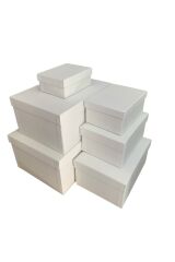 hediye kutusu BEYAZdekoratif 6 lı kutu seti