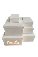 hediye kutusu BEYAZdekoratif 6 lı kutu seti