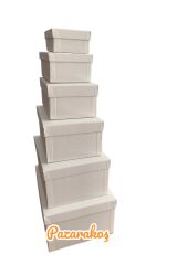 hediye kutusu BEYAZdekoratif 6 lı kutu seti