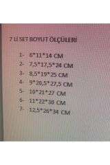 Hediye Kutusu Damat Gelin Söz Bohça Seti beyazFiyonklu 7 Li Dekoratif Sert Mukavva Kutu