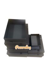 Hediye Kutusu Damat Gelin Söz Bohça Seti Siyah Fiyonklu 7 Li Dekoratif Sert Mukavva Kutu