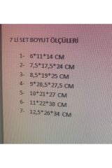 Hediye Kutusu Damat Gelin Söz Bohça Seti kraft Fiyonklu 7 Li Dekoratif Sert Mukavva Kutu